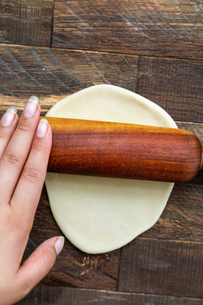 Rolling out Pici Pasta Dough with a Rolling Pin