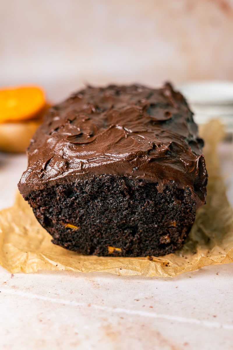 Chocolate Loaf Cake with Dark Chocolate Ganache
