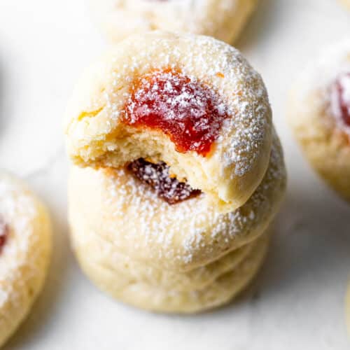 Guava Cream Cheese Thumbprint Cookies Stacked