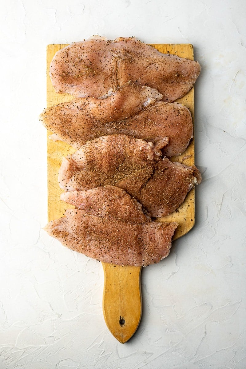 four slices of Chicken Rubbed with Garam Masala
