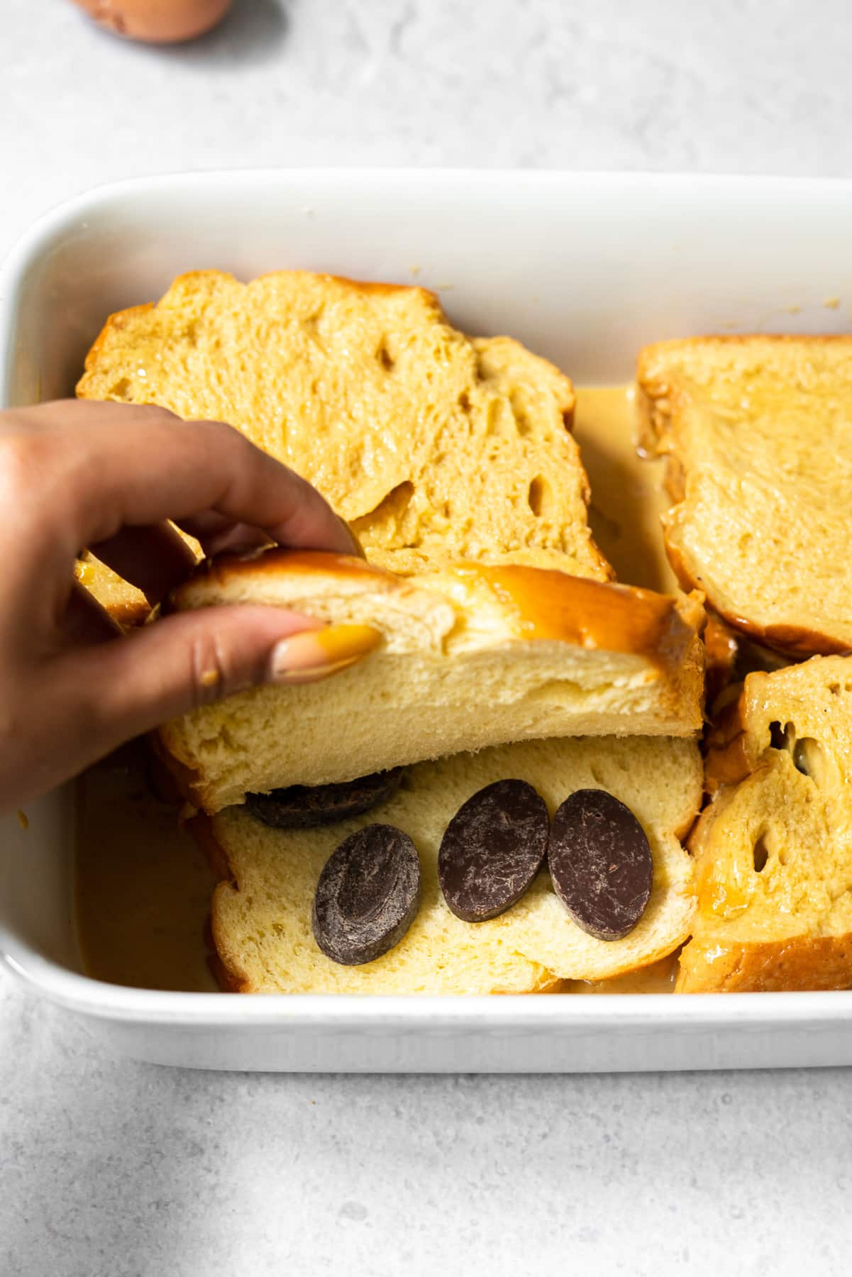 brioche bread stuffed with four chocolate feves