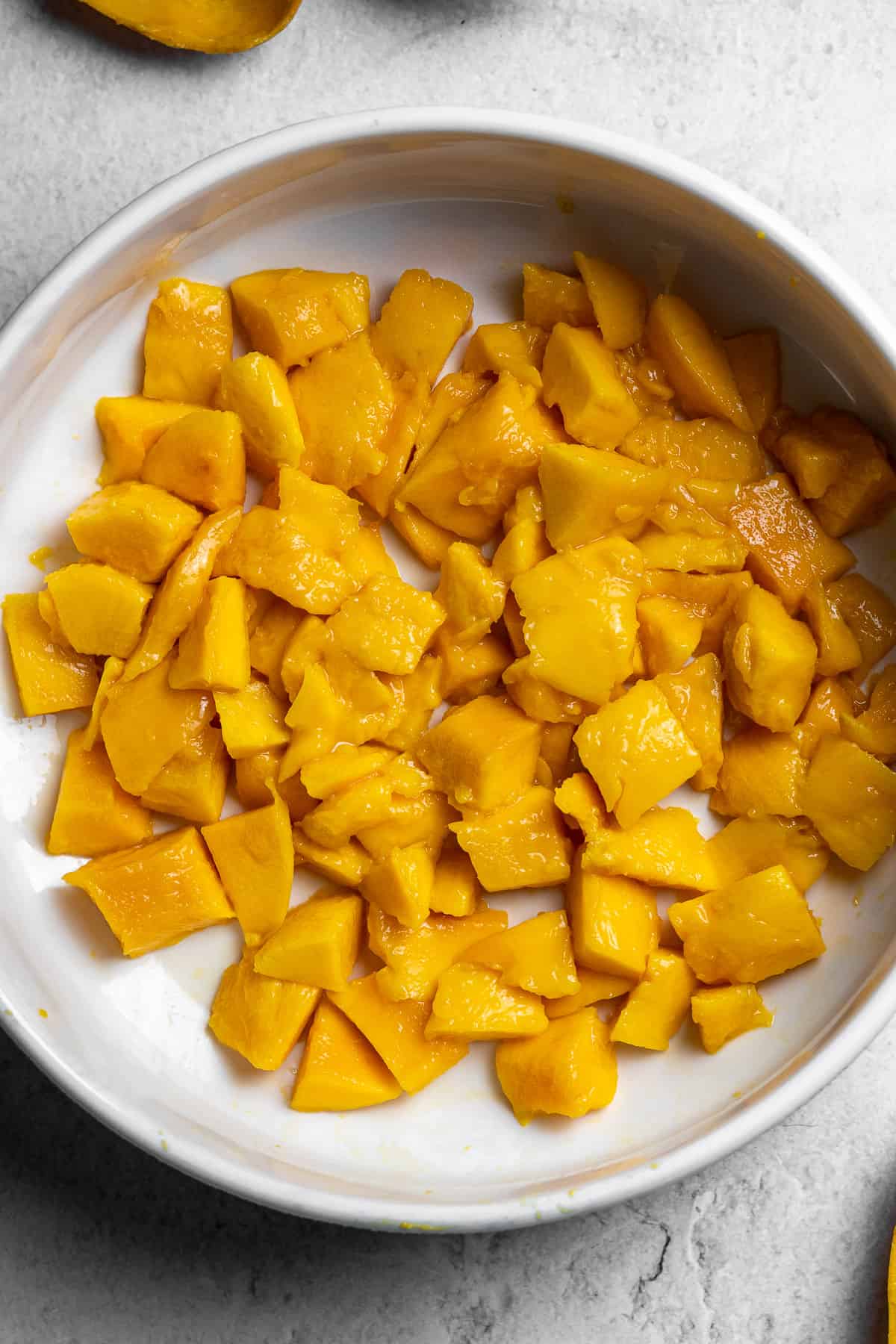 chunks of mangoes in a bowl