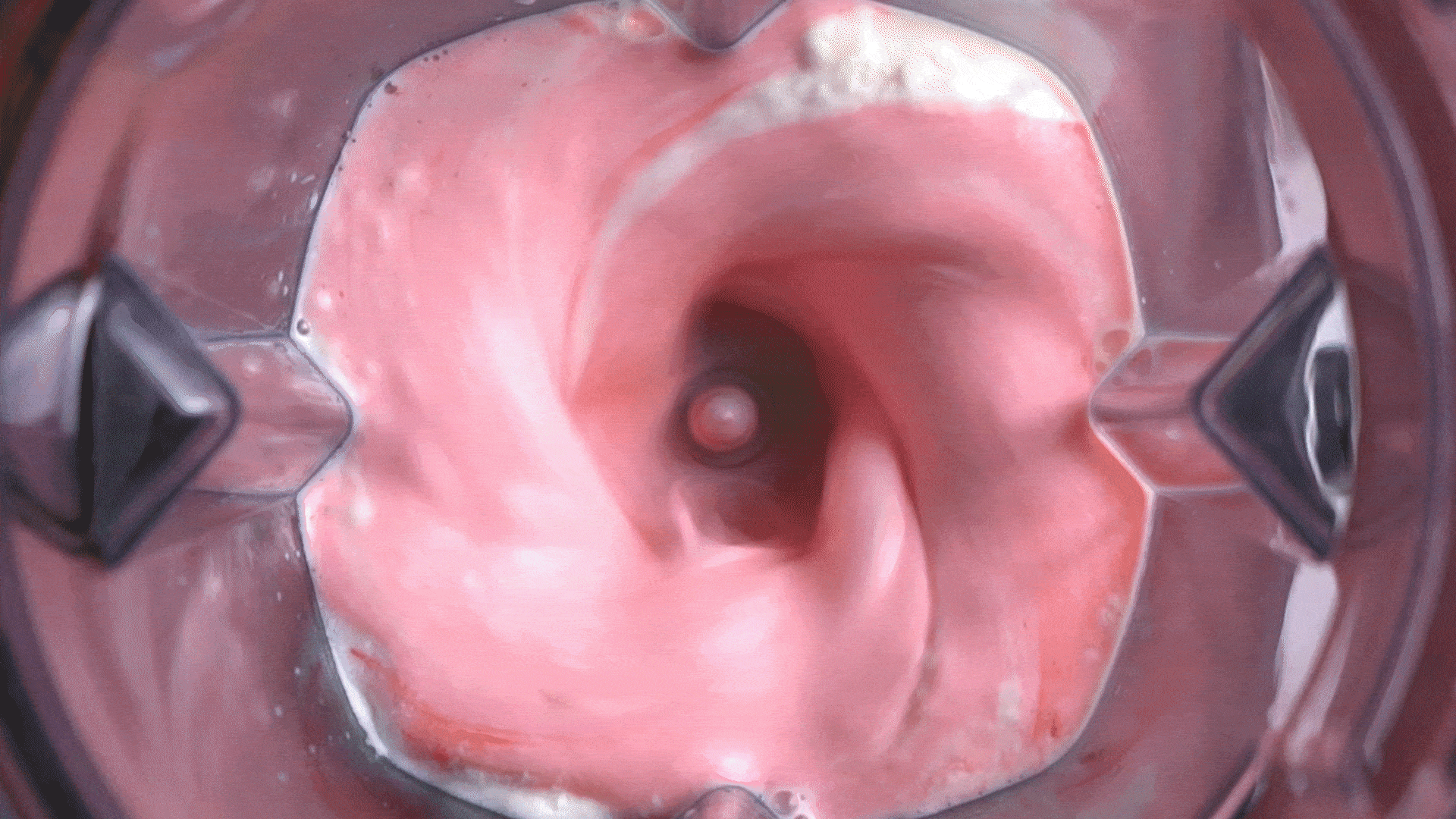 gif of rose lassi blending in a blender
