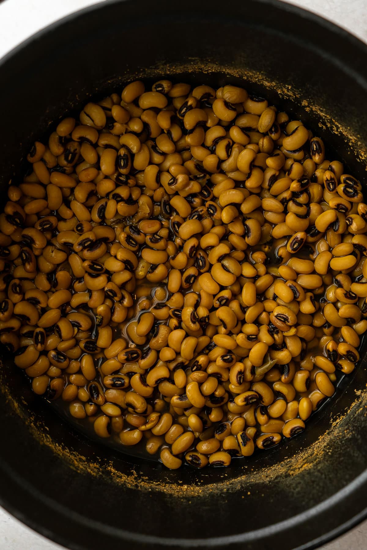 Black Eyed Peas boiled with turmeric and ginger.