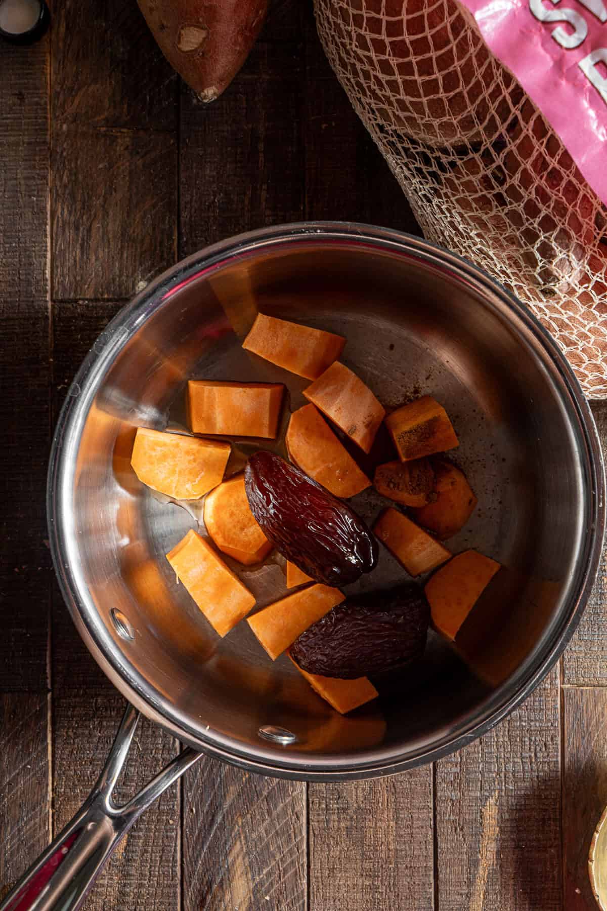 Sweet Potato syrups in a pot unboiled.