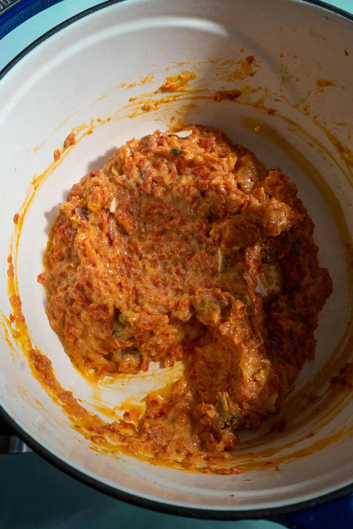 Gajar ka Halwa simmer until thick in a dutch oven.