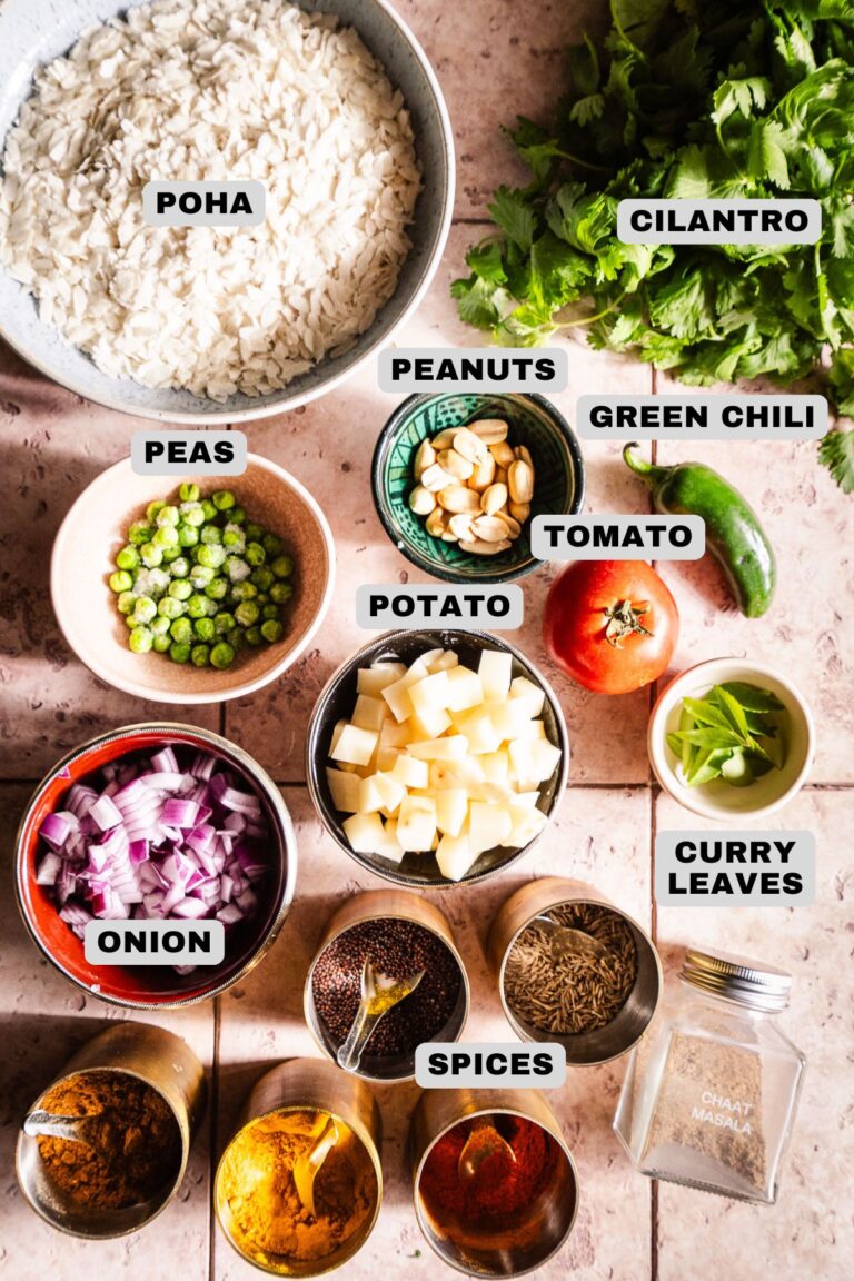 Poha Menu Breakfast Poha (Flattened Rice) - Masala and Chai